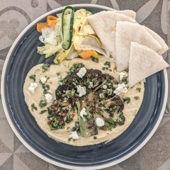 brocolli hummus steak